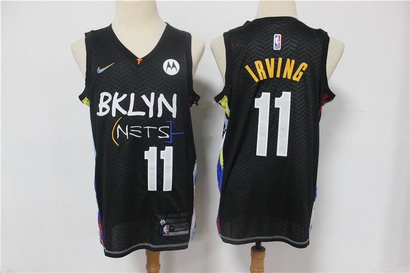 Men Brooklyn Nets #11 Irving black Home Stitched 2021 Nike NBA Jersey
